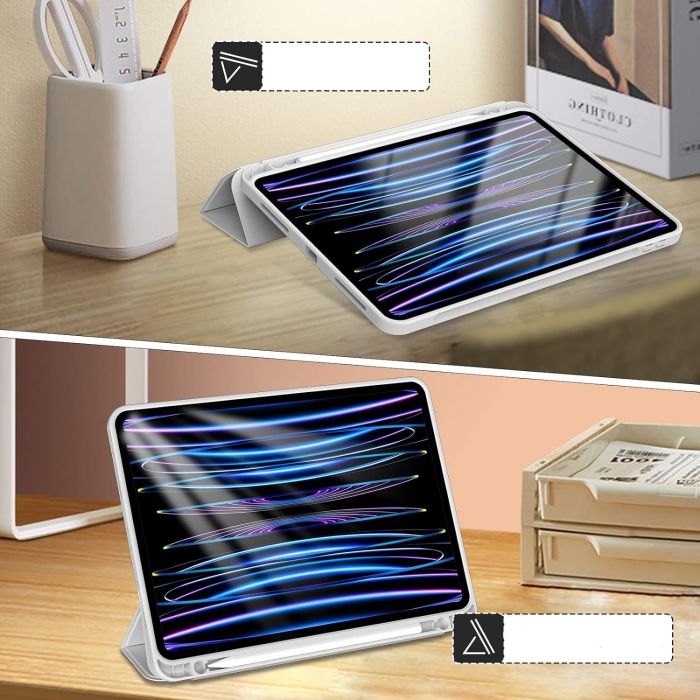 Чохол-книжка BeCover Tri Fold Soft TPU з кріпленням Apple Pencil для Apple iPad Pro 11 2020/2021/2022 Gray (711111)
