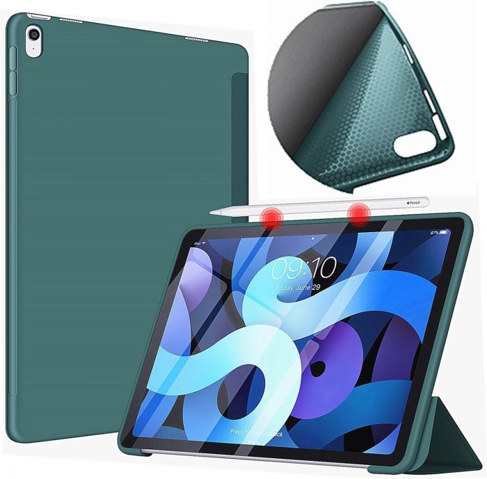 Чохол-книжка BeCover Tri Fold Soft TPU Silicone для Apple iPad Air (4/5) 2020/2022 10.9" Dark Green (711130)