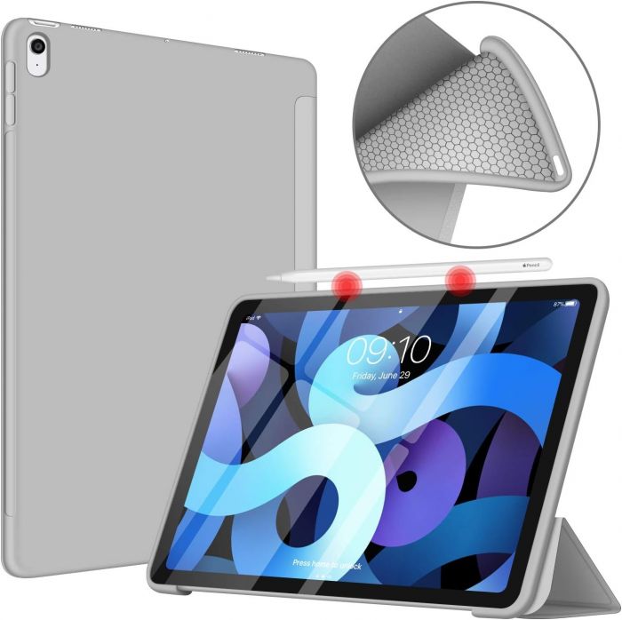 Чохол-книжка BeCover Tri Fold Soft TPU Silicone для Apple iPad Air (4/5) 2020/2022 10.9" Gray (711132)