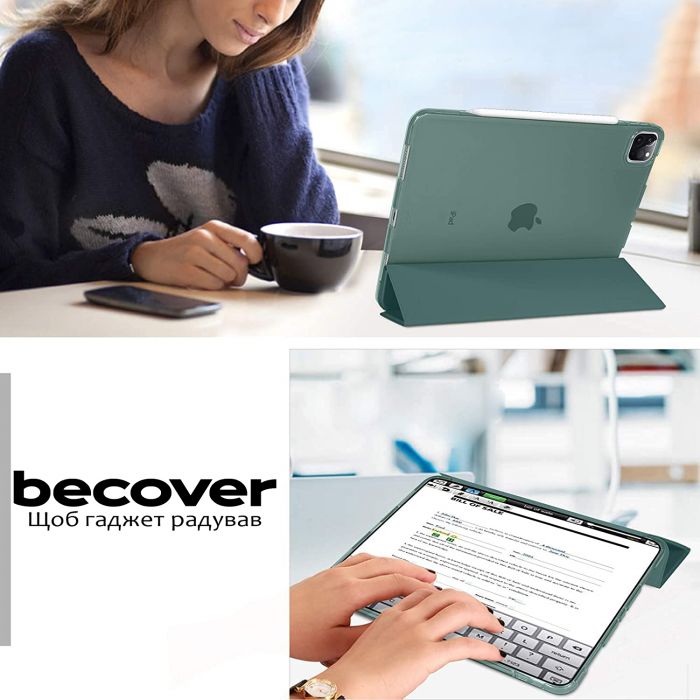 Чохол-книжка BeCover Tri Fold Hard для Apple iPad Air 13" M2 2024 Dark Green (711723)