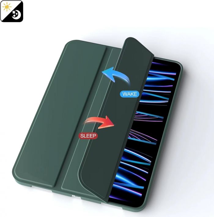 Чохол-книжка BeCover Tri Fold Soft TPU Silicone для Apple iPad Pro 11" M4 2024 Dark Green (711746)