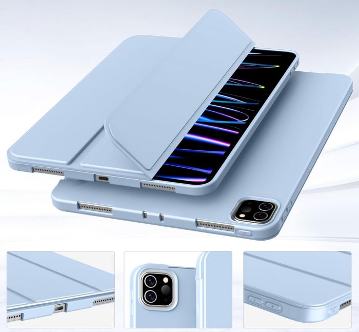 Чохол-книжка BeCover Tri Fold Soft TPU Silicone для Apple iPad Pro 11" M4 2024 Light Blue (711748)