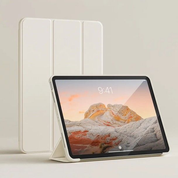 Чохол-книжка BeCover Tri Fold Soft TPU Silicone для Apple iPad Pro Pro 13" M4 2024 Beige (711751)