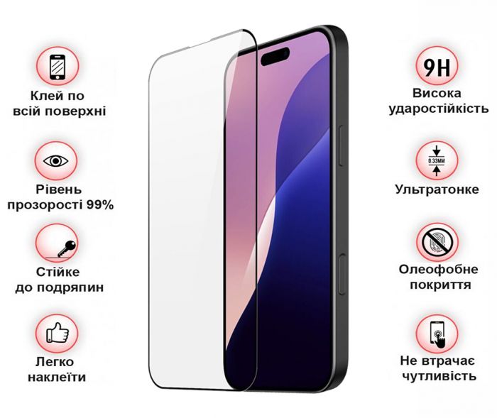 Захисне скло BeCover для Apple iPhone 16 Pro Max Black (712125)