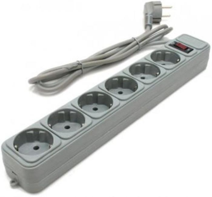 Фільтр живлення Gembird Power Cube 6 розеток 4,5м (SPG6-G-15G) сірий