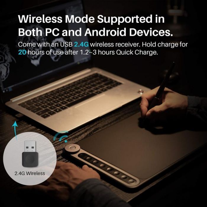 Графічний планшет Huion Inspiroy Dial Q620M + рукавичка