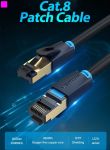 Патч-корд Vention CAT 8 SFTP Ethernet, 0.5 m, Black (IKABD)