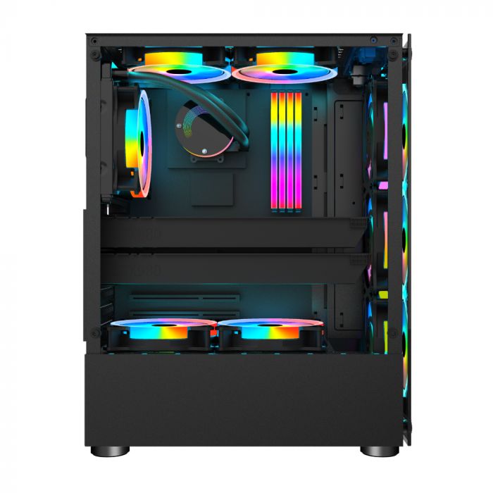 Корпус 1stPlayer V2-A-4F1 Black без БЖ