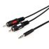 Аудіо-кабель Atcom 3.5 мм - 2xRCA (M/M), 0.8 м, Black (10810) пакет