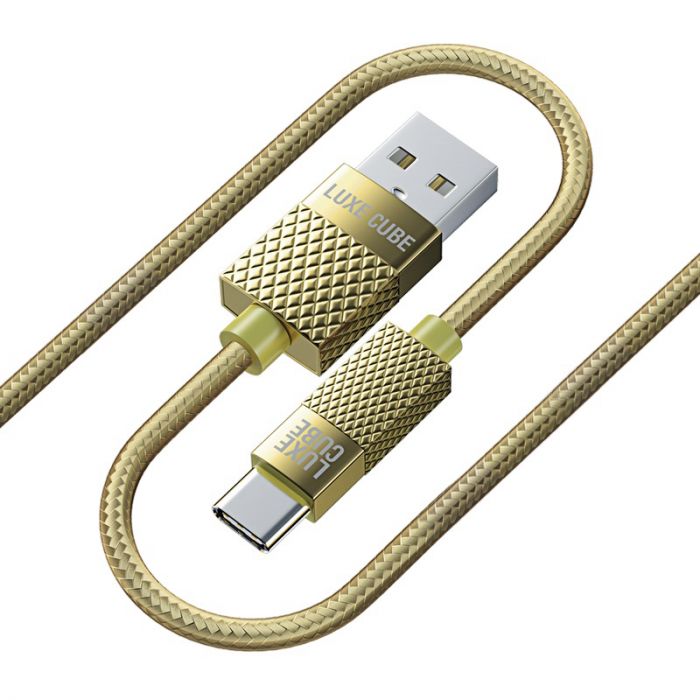 Кабель Luxe Cube Premium USB - USB Type-C (M/M), 1 м, золотистий (8889996899681)
