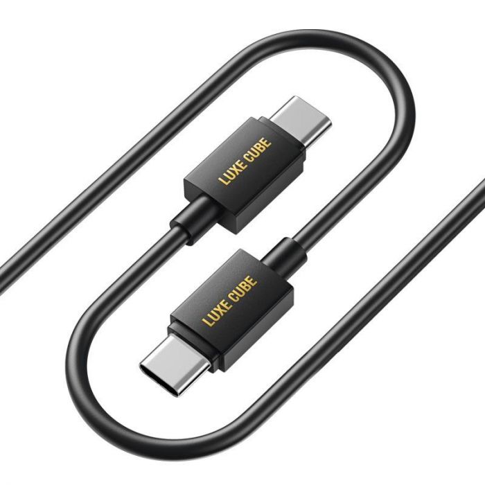 Кабель Luxe Cube USB Type C - USB Type C V 3.0 (M/M), 3 А, 1 м, чорний (8886668698467)