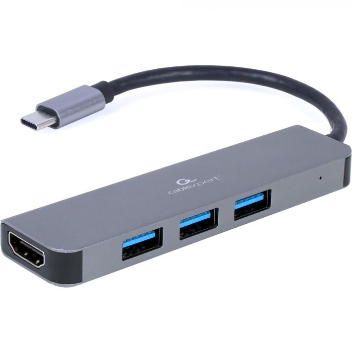 USB-хаб Cablexpert USB Type-C Grey 3-в-1 (A-CM-COMBO2-01)