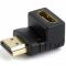Адаптер Cablexpert HDMI - HDMI (M/F), кут 90 градусів, чорний (A-HDMI90-FML) пакет