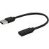 Адаптер Cablexpert USB - USB Type-C V 3.0 (M/F), 0.1 м, чорний (A-USB3-AMCF-01)