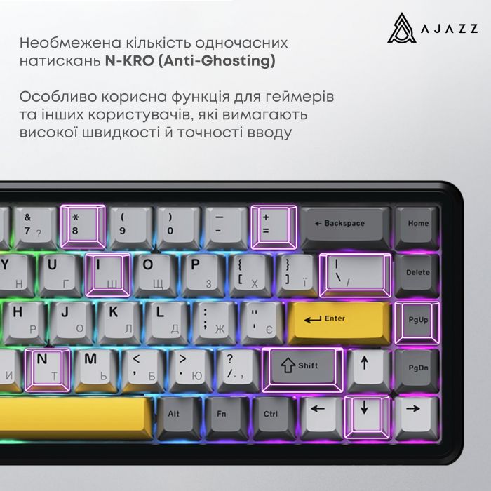 Клавіатура Ajazz AK680 MAX Magnetic Switch RGB USB Black (AK680-M-BGY-AW)