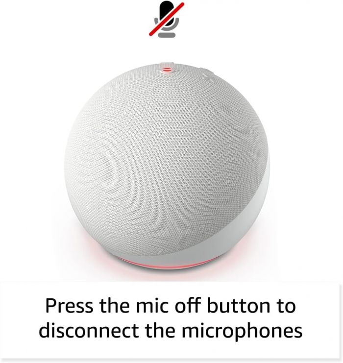 Акустична система Amazon Echo Dot (5th Gen) Smart Speaker with Alexa Glacier White_JP