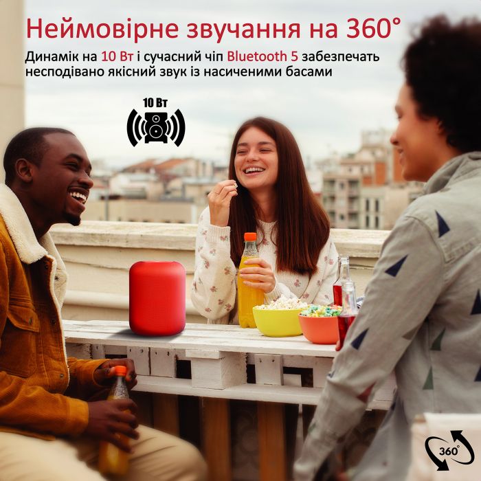 Акустична система Promate Boom-10 W Red