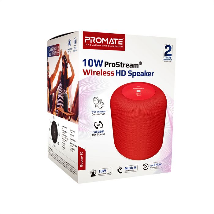 Акустична система Promate Boom-10 W Red