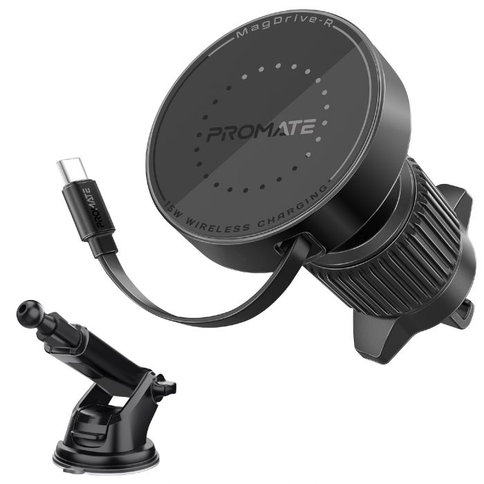 Автомобільний зарядний пристрій Promate Magdrive-r Black