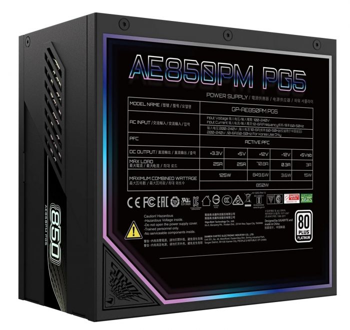 Блок живлення Gigabyte GP-AE850PM PG5 850W
