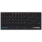 Наклейка на клавіатуру СolorWaу непрозора чорна, біло-синя (CW-BWBL)