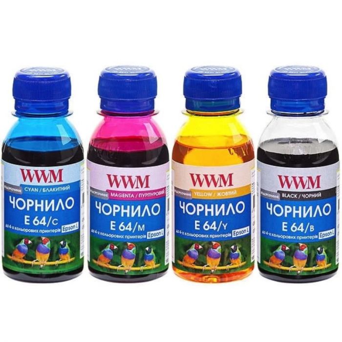 Комплект чорнил WWM EPSON L110/210/355 B/C/M/Y (E64SET4-2) 4*100г