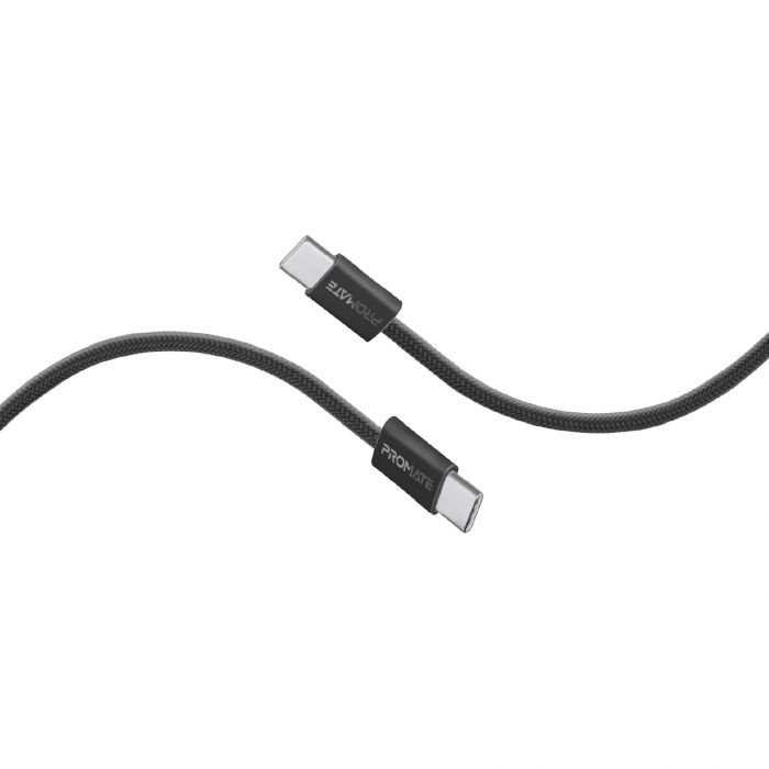 Кабель Promate USB Type-C - USB Type-C (M/M), 3 A, 60 W, 1.2 м, EcoLine-CC120 Black