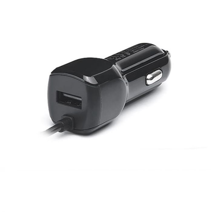 Автомобільний зарядний пристрій REAL-EL CA-17 (2USB, 2.1A) Black + кабель Lightning