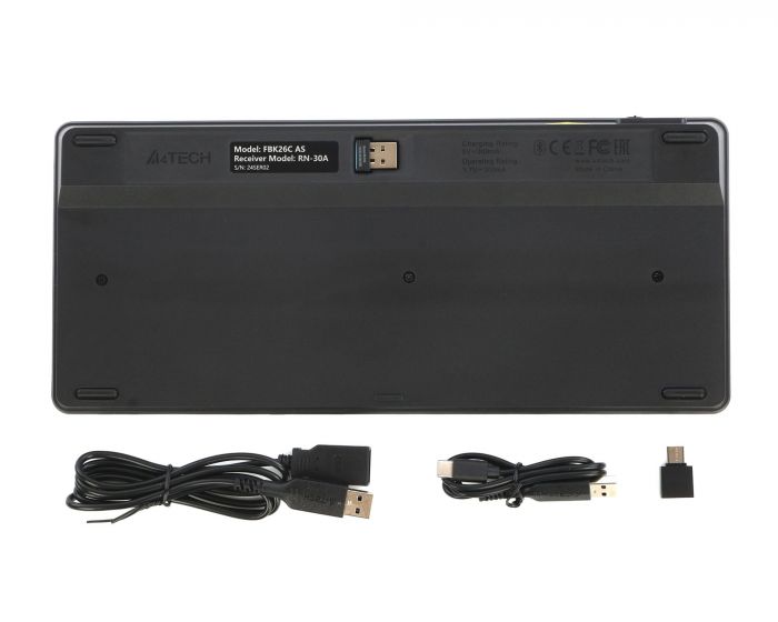 Клавіатура бездротова A4Tech FBK26C AS Black