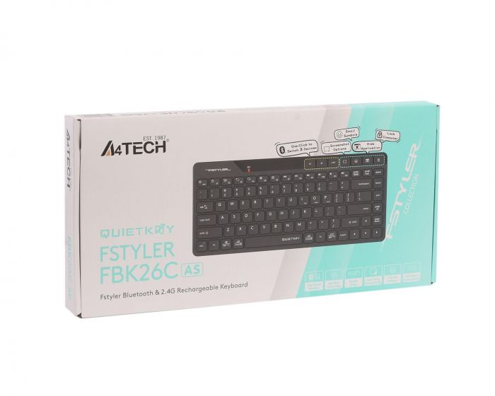 Клавіатура бездротова A4Tech FBK26C AS Black