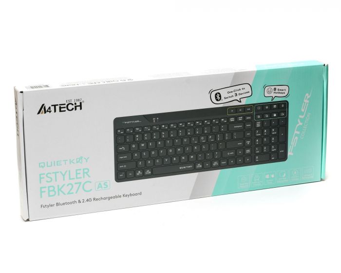 Клавіатура бездротова A4Tech FBK27C AS Black