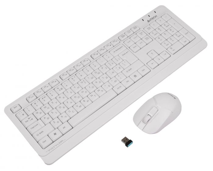 Комплект (клавіатура, миша) бездротовий A4Tech FG1012 White