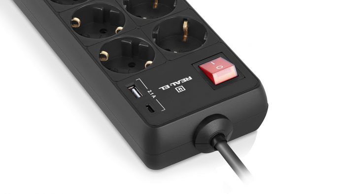 Фільтр живлення REAL-EL RS-Protect 805 1.8м Black (EL122300042)