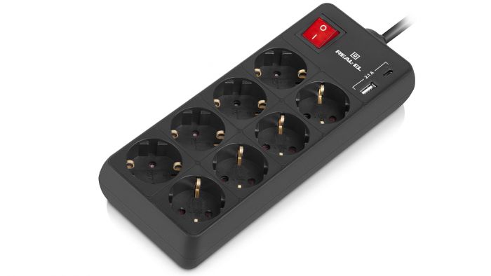 Фільтр живлення REAL-EL RS-Protect 805 1.8м Black (EL122300042)