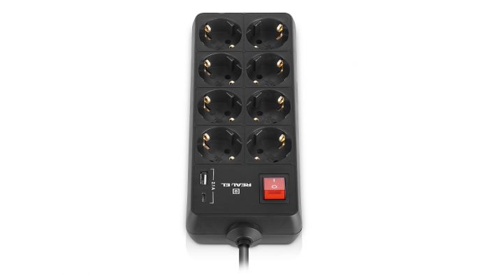 Фільтр живлення REAL-EL RS-Protect 805 1.8м Black (EL122300042)