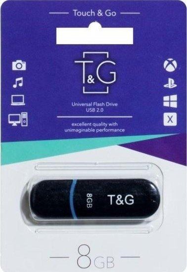 Флеш-накопичувач USB 8GB T&G 012 Classic Series Black (TG012-8GBBK)