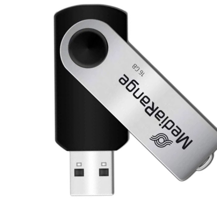 Флеш-накопичувач USB2.0 16GB MediaRange Black/Silver (MR910)