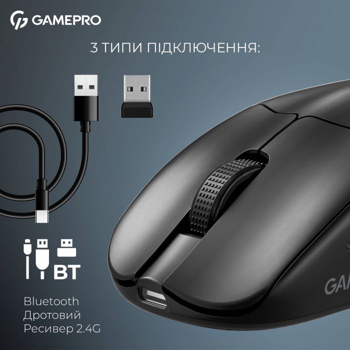 Миша бездротова GamePro Asgard Surt Black (GM017B)