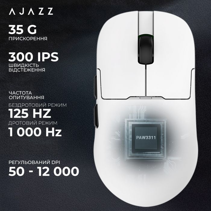 Миша бездротова Ajazz AJ159P MC White (AJ159P-MC-W)