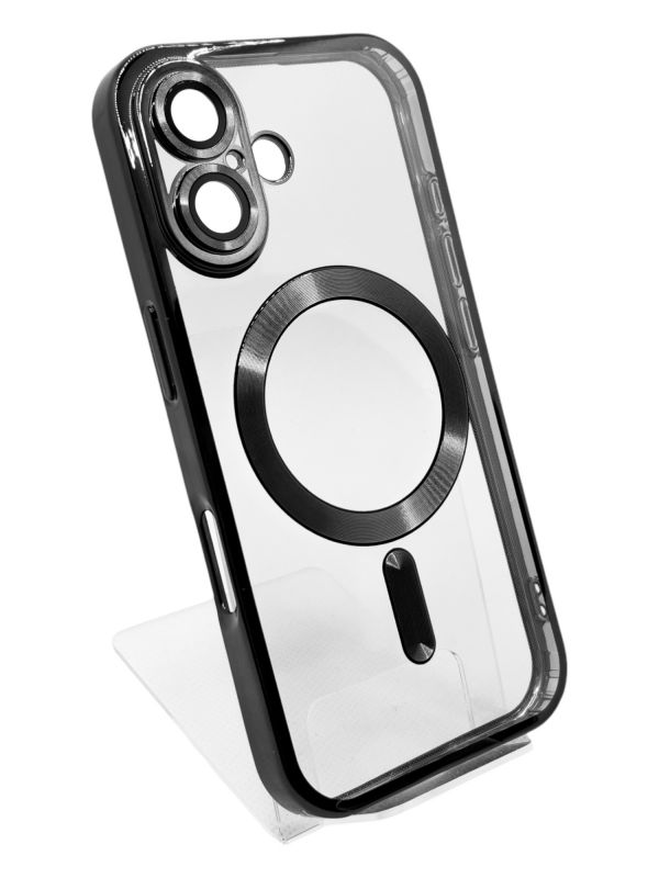 Чохол-накладка BeCover TPU Chrome Case MagSafe для Apple iPhone 16 Black (712070)