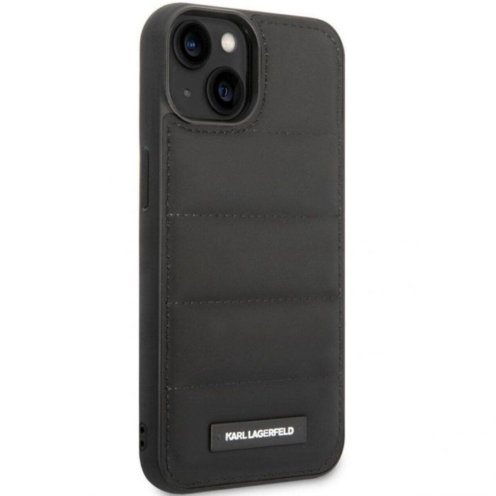 Чохол-накладка Karl Lagerfeld Quilted Puffy Metal Logo для Apple iPhone 15 Black (KLHCP15SPSQAK)