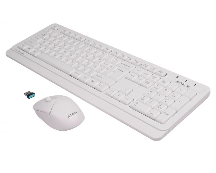 Комплект (клавіатура, миша) бездротовий A4Tech FG1012 White