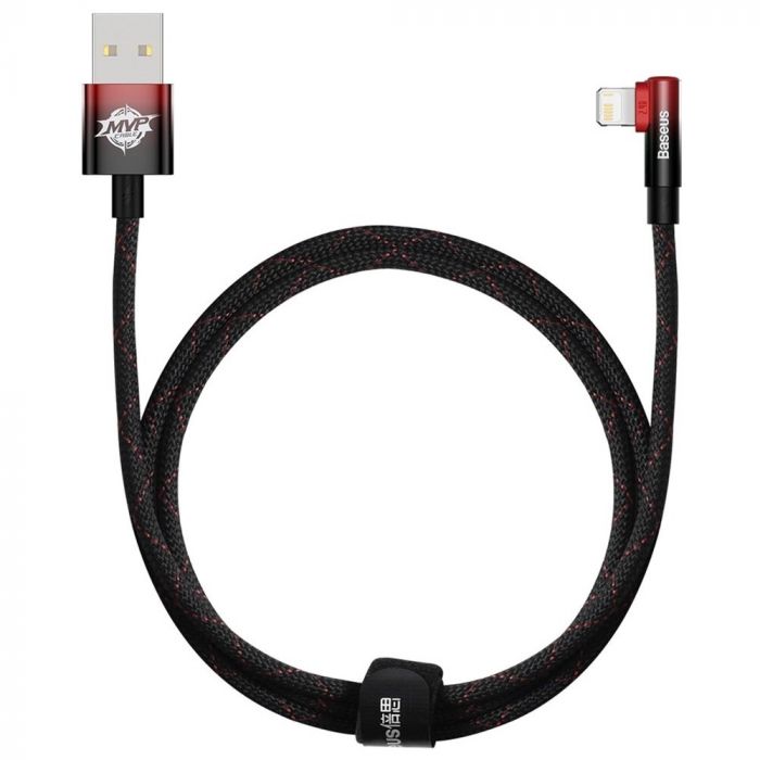 Кабель Baseus MVP 2 USB - Lightning (M/M), 2.4A, 1 м Black/Red (CAVP000020)