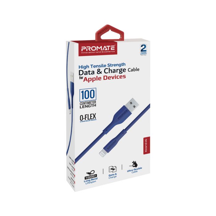 Кабель Promate xCord-Ai USB - Lightning (M/M), 2 A, 1 м, Navy