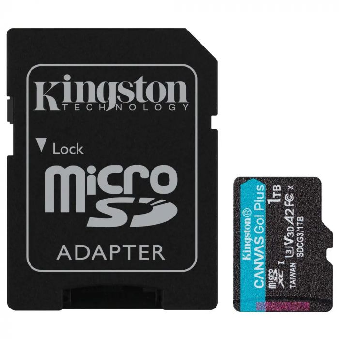 Карта пам`яті MicroSDXC 1TB UHS-I/U3 Class 10 Kingston Canvas Go! Plus R170/W90MB/s + SD-адаптер (SDCG3/1TB)