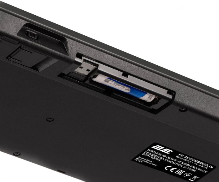 Клавіатура бездротова 2E KS280 WL/BT EN/UKR Grey/Black (2E-KS280WBGR_UA)