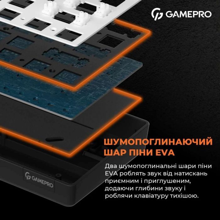 Клавіатура бездротова GamePro MK130G Pro Outemu Red Switch Hot-Swap RGB Black 