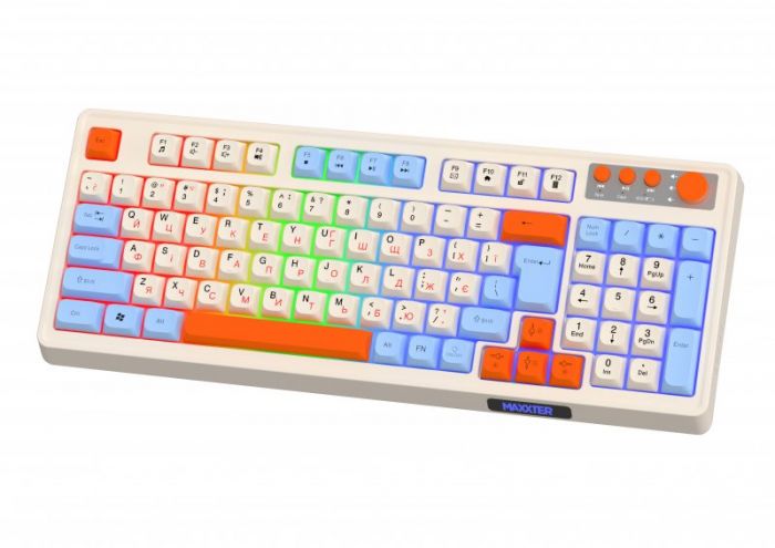 Клавiатура бездротова Maxxter KBGW-3C01-UA White
