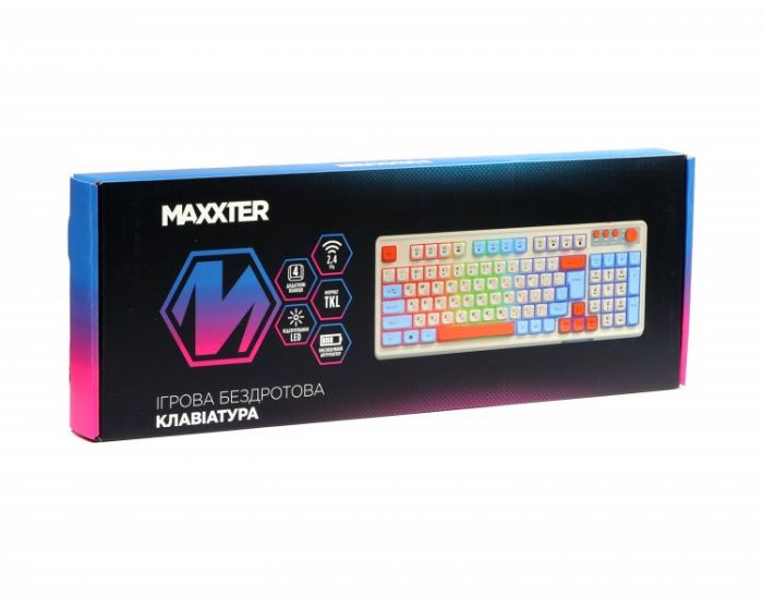 Клавiатура бездротова Maxxter KBGW-3C01-UA White