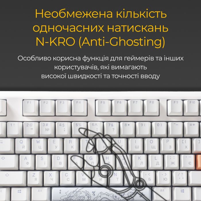 Клавіатура Ducky One 3 TKL Cherry MX Brown RGB UA USB White (DKON2187ST-BUAPXPWWWSC1)